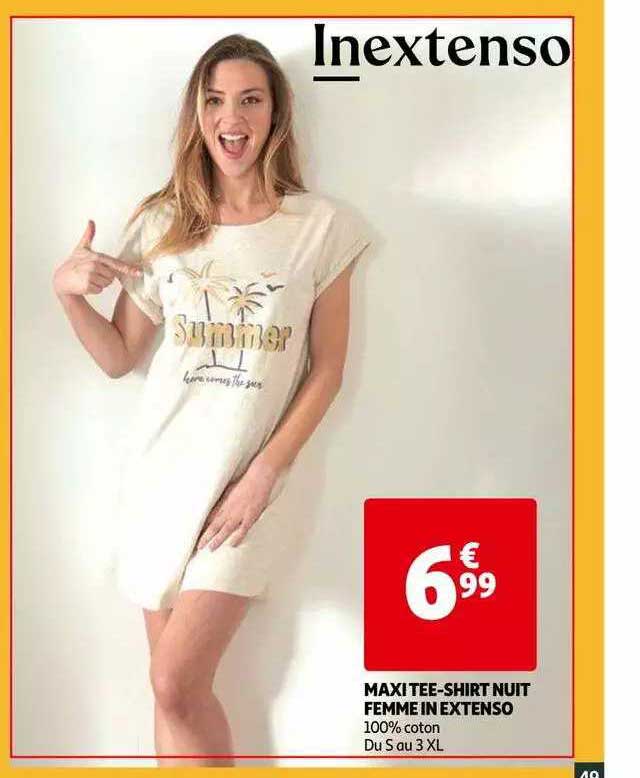 maxi tee-shirt nuit femme in extenso