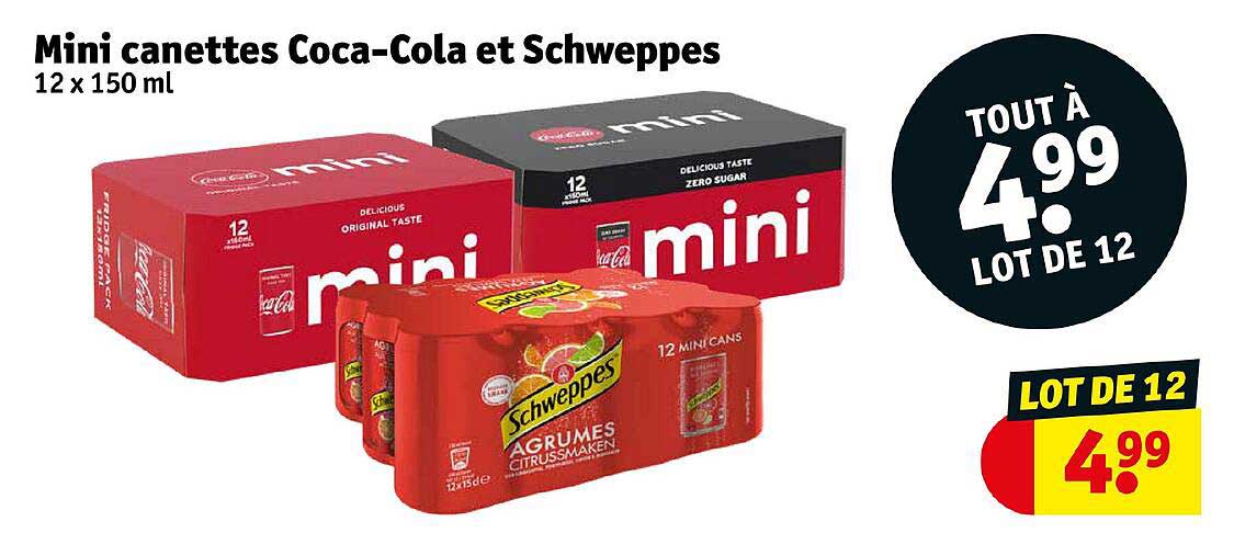 mini canettes coca-cola et schweppes