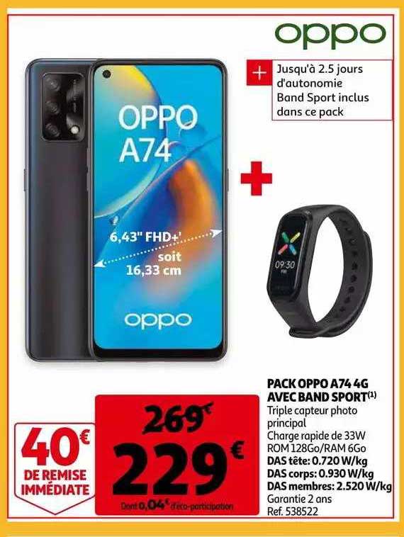 pack oppo a74 4g avec band sport