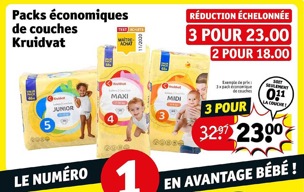 packs économiques de couches kruidvat