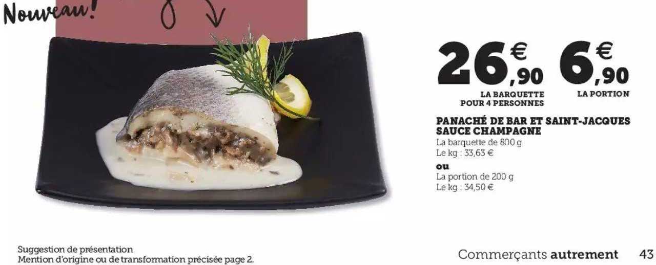 panaché de bar et saint-jacques sauce champagne