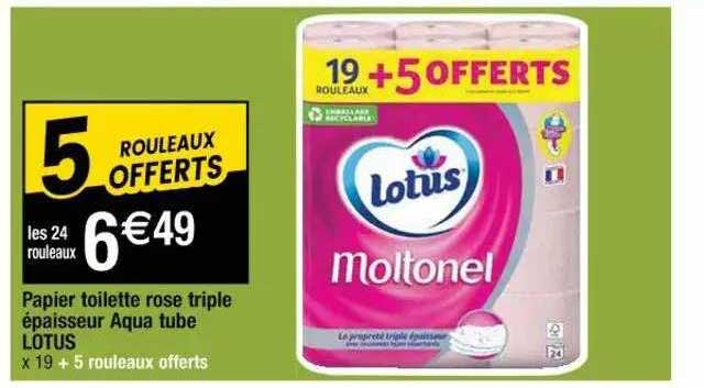 Papier Toilette Rose Triple épaisseur Aqua Tube Lotus