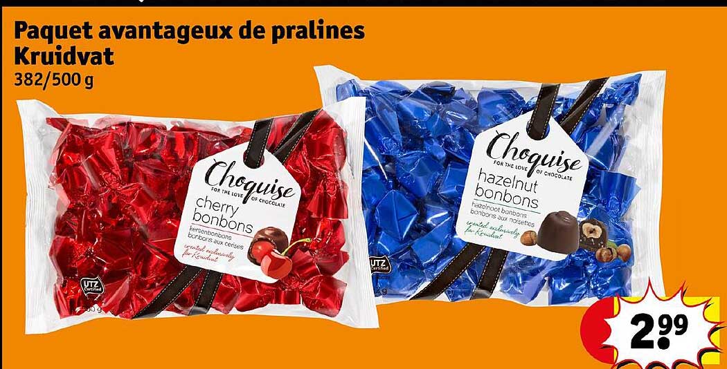 paquet avantageux de pralines kruidvat