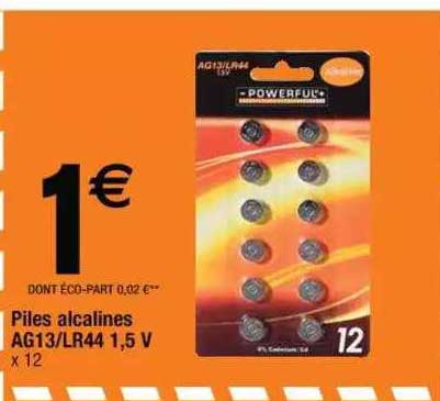 piles alcalines ag13-lr44 1,5 v powerful