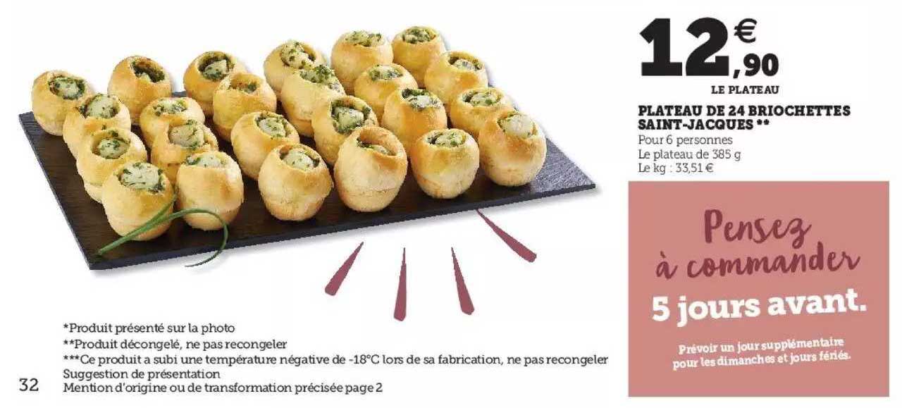 plateau de 24 briochettes saint-jacques