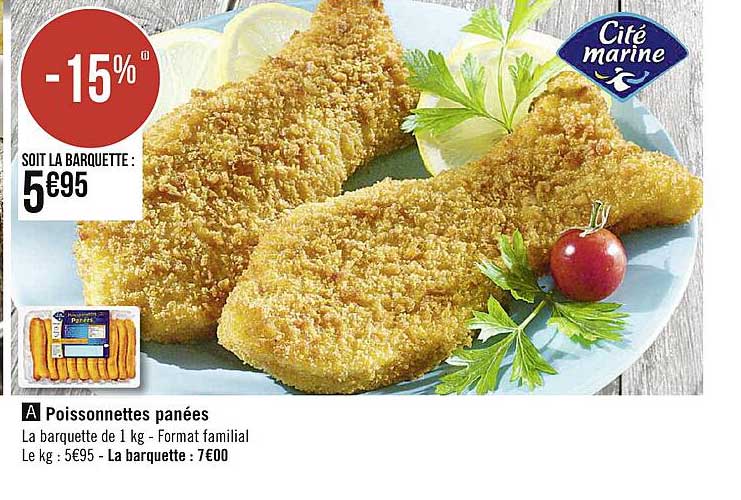 poissonnettes panées cité marine