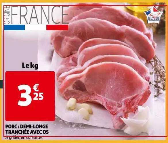 Porc : Demi-longe Tranchée Avec Os