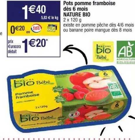 pots pomme framboise dès 6 mois nature bio