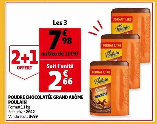 poudre chocolatée grand arôme poulain