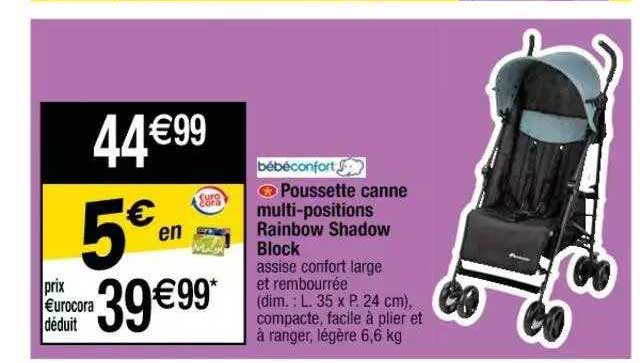 poussette canne multi-positions rainbow shadow block bébéconfort