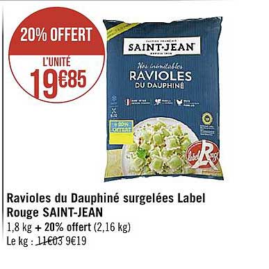 ravioles du dauphiné surgelées label rouge saint-jean