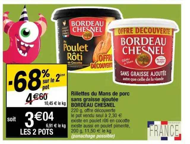 Rillettes Du Mans De Porc Sans Graisse Ajoutée Bordeau Chesnel