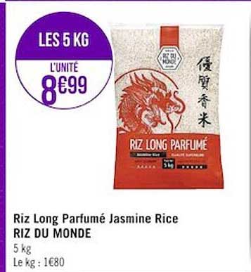 riz long parfumé jasmine rice riz du monde