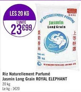 riz naturellement parfumé jasmin long grain royal éléphant