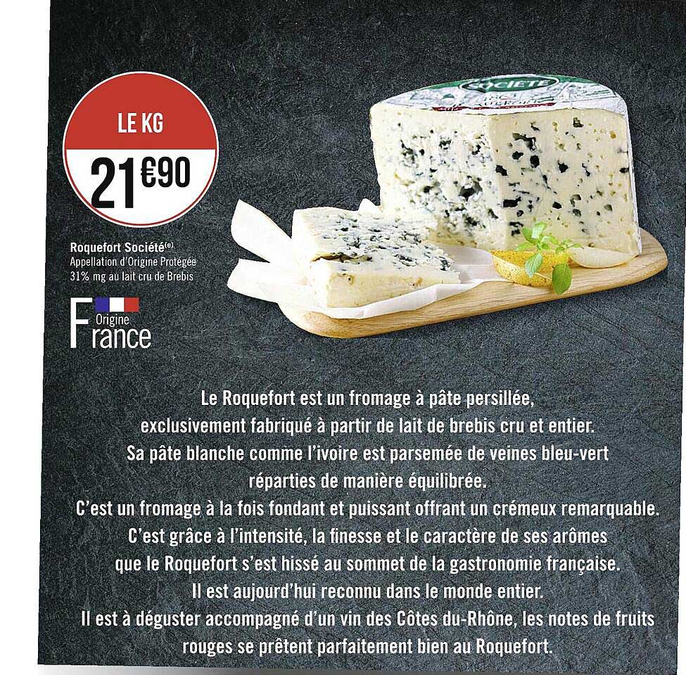 roquefort société appellation d'origine protégée