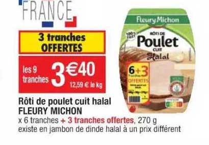 rôti de poulet cuit halal fleury michon