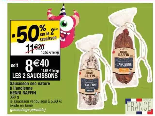 saucisson sec nature à l'ancienne henri raffin