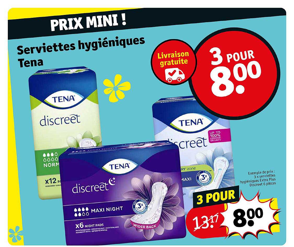 serviettes hygiéniques tena