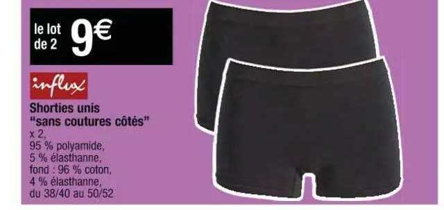 Shorties Unis "sans Coutures Côtés" Influx