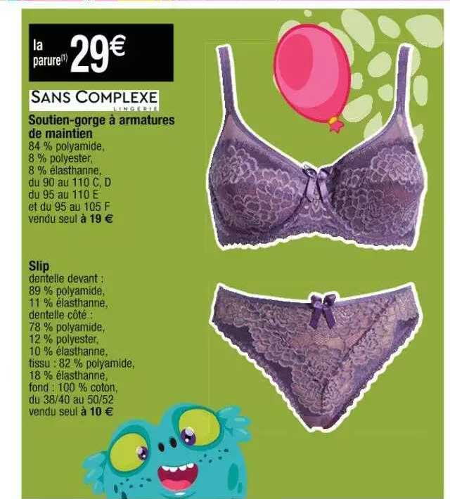 soutien-gorge à armatures de maintien , slip