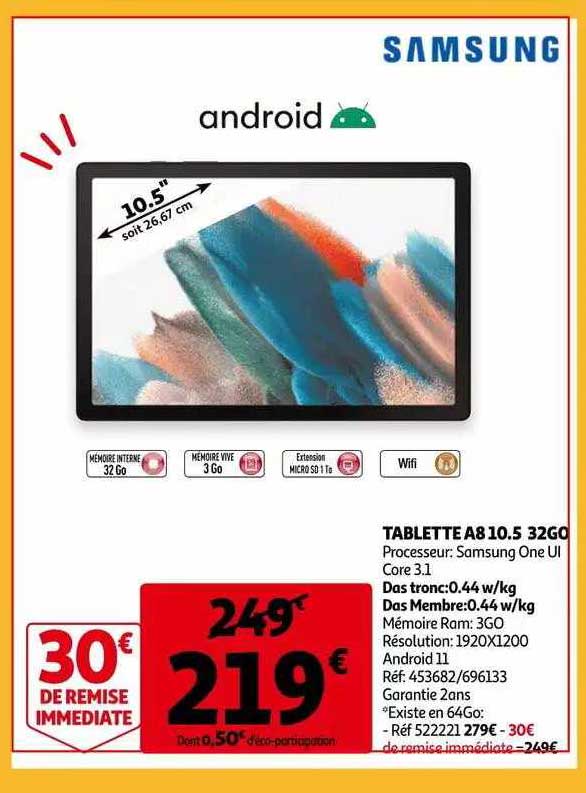 tablette a8 10,5 32go samsung