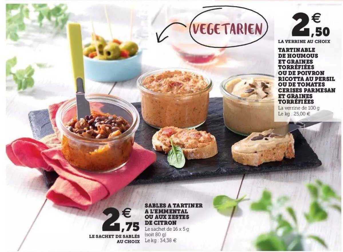 tartinable de houmous et graines torréfiées ou de poivron ricotta au persil ou de tomates cerises parmesan et graines torréfiées