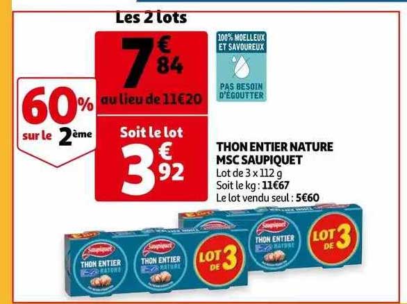Thon Entier Nature Msc Saupiquet