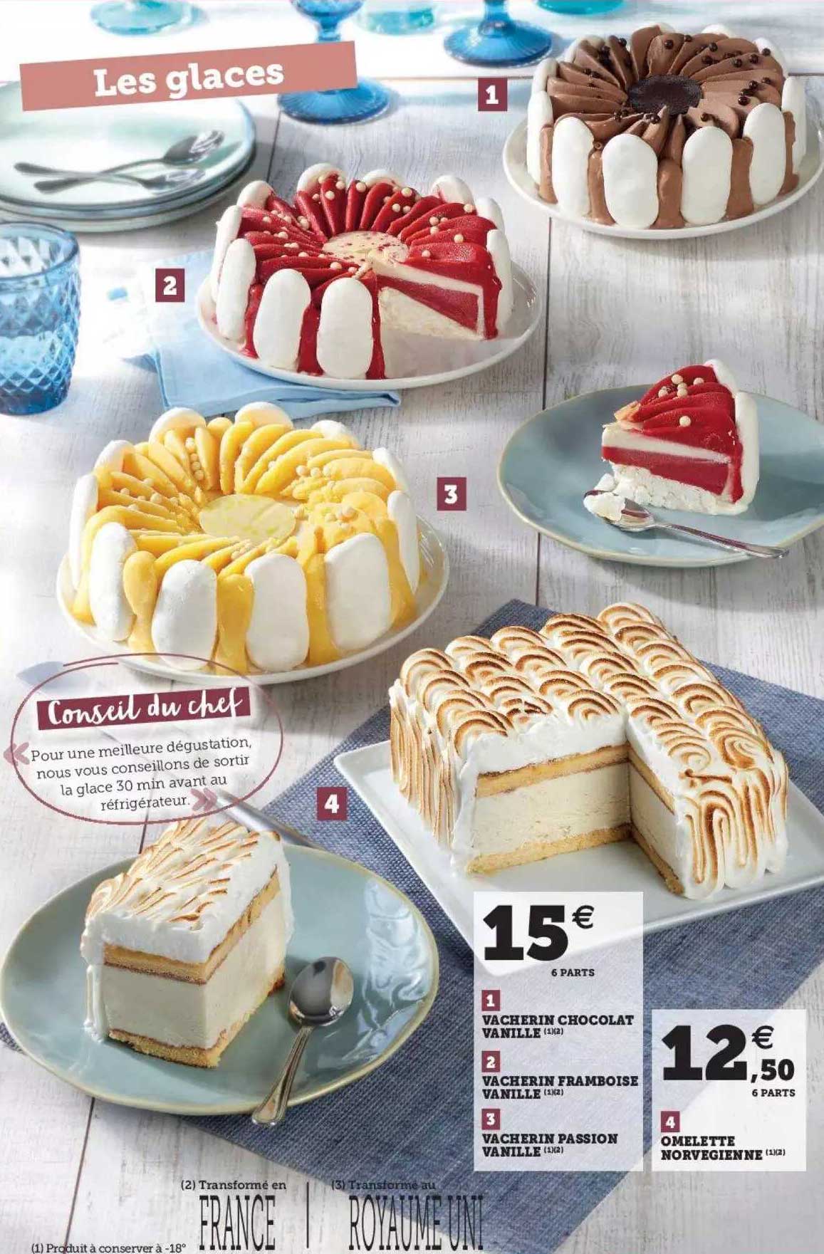 vacherin chocolat vanille, vacherin framboise vanille, vacherin passion vanilla, omelette norvégienne