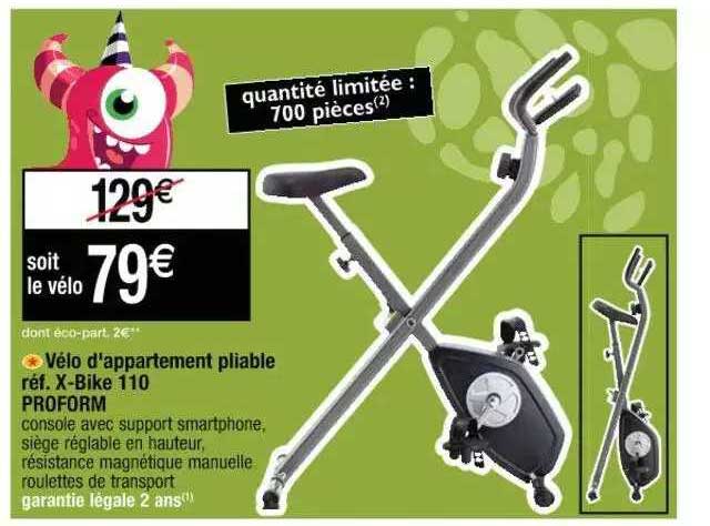vélo d'appartement pliable x-bike 110 proform