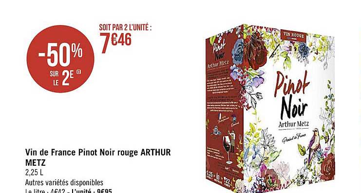 vin de france pinot noir rouge arthur metz