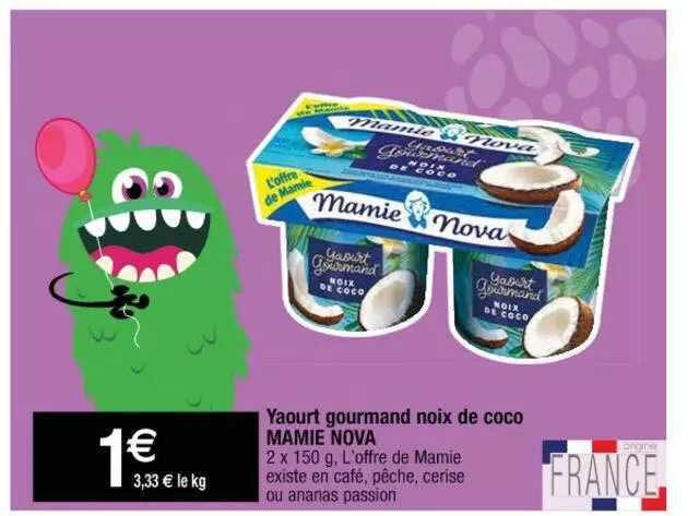 Yaourt Gourmand Noix De Coco Mamie Nova