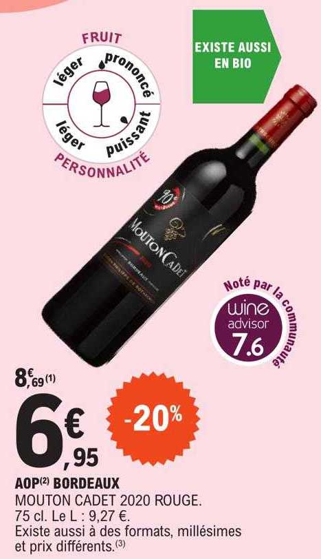 aop bordeaux mouton cadet 2020 rouge