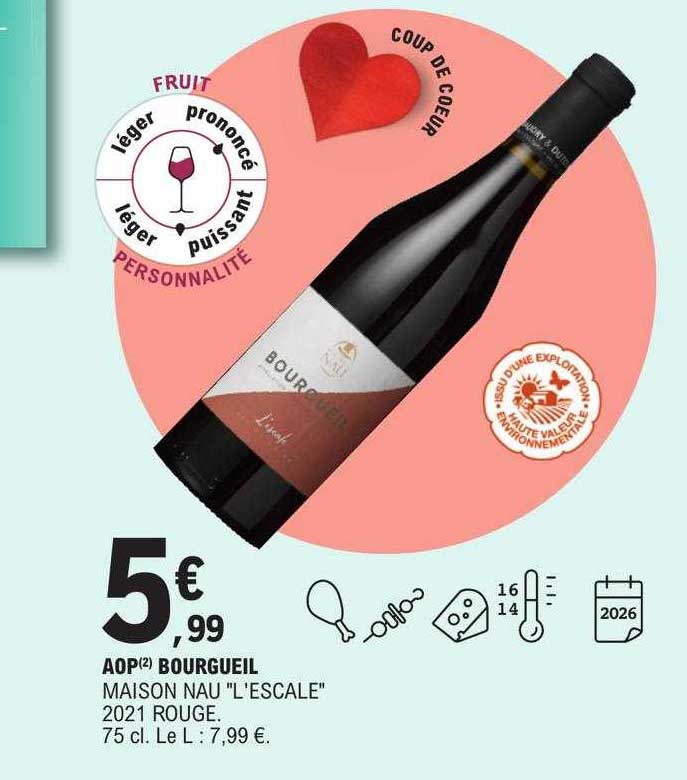 aop bourgueil maison nan "l'escale" 2021 rouge