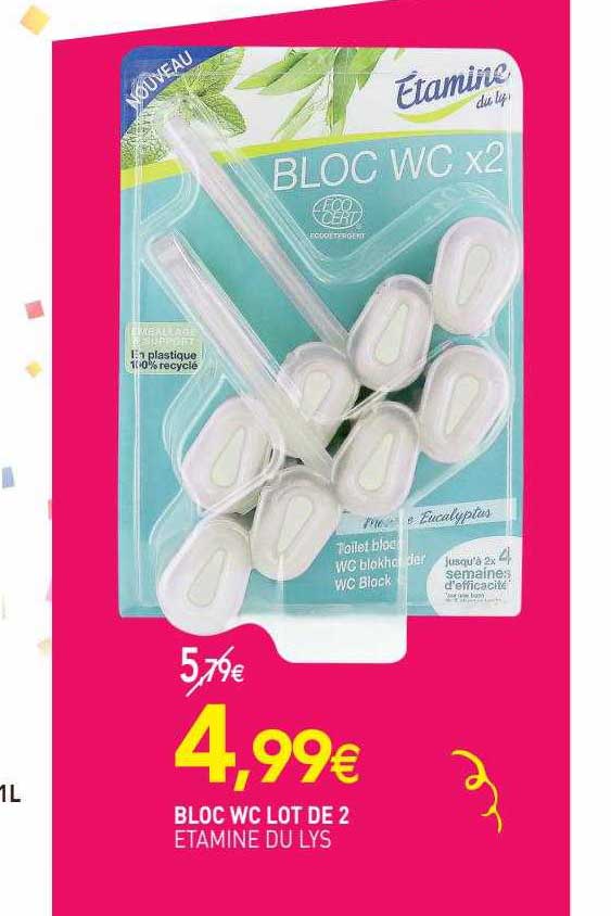 bloc wc lot de 2 étamine du lys