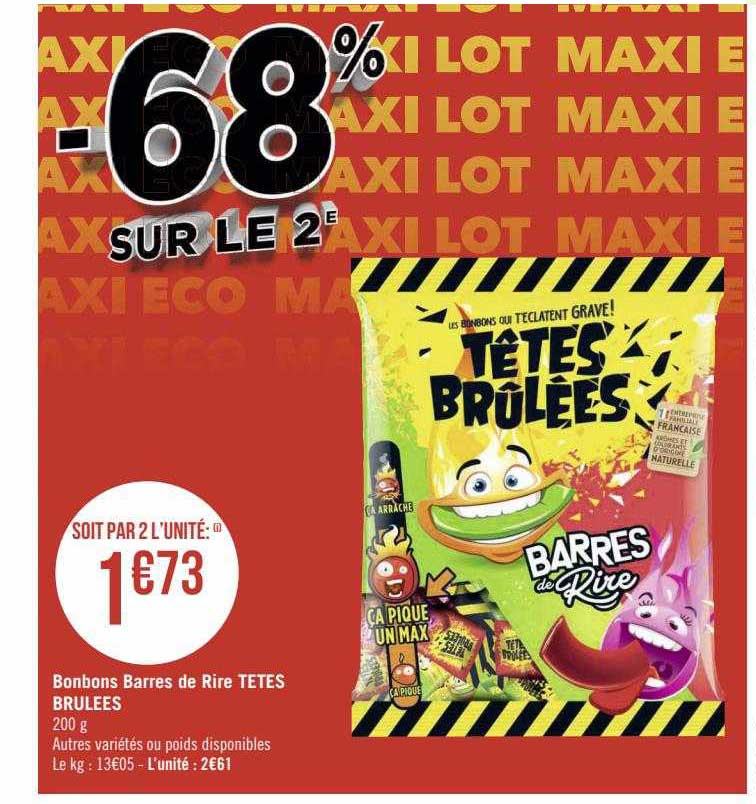 bonbons barres de rire têtes brûlées