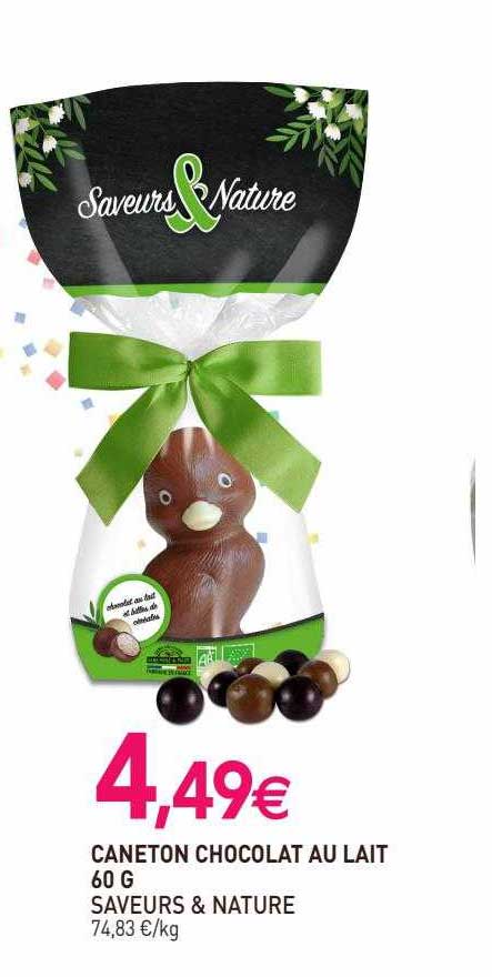 caneton chocolat au lait saveurs & nature - 60 g