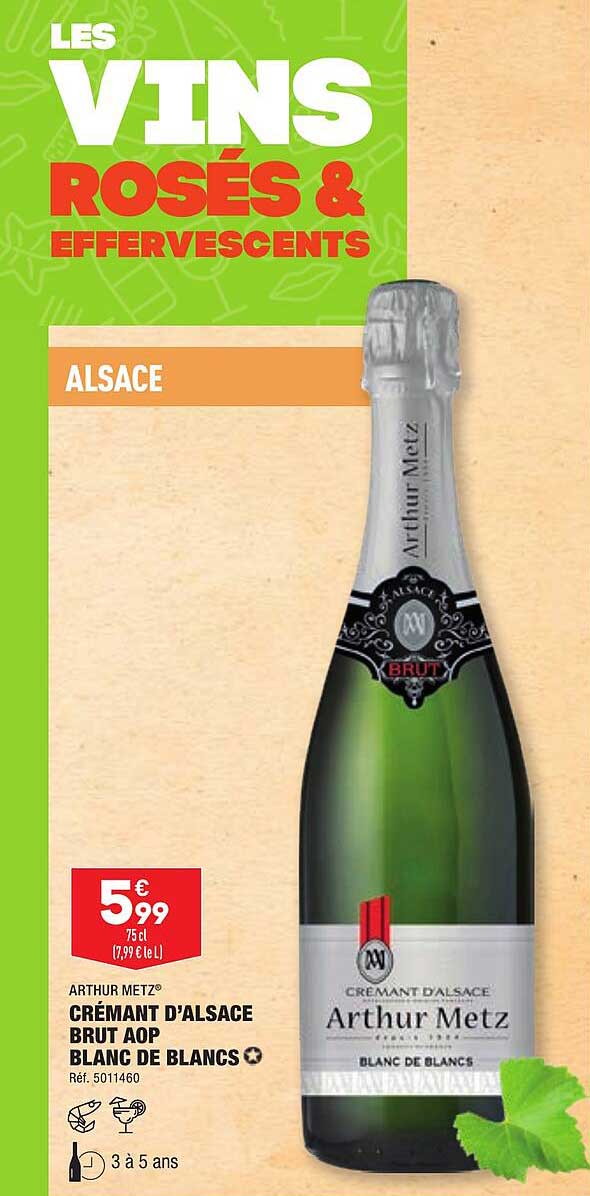 crémant d'alsace brut aop blanc de blancs arthur metz