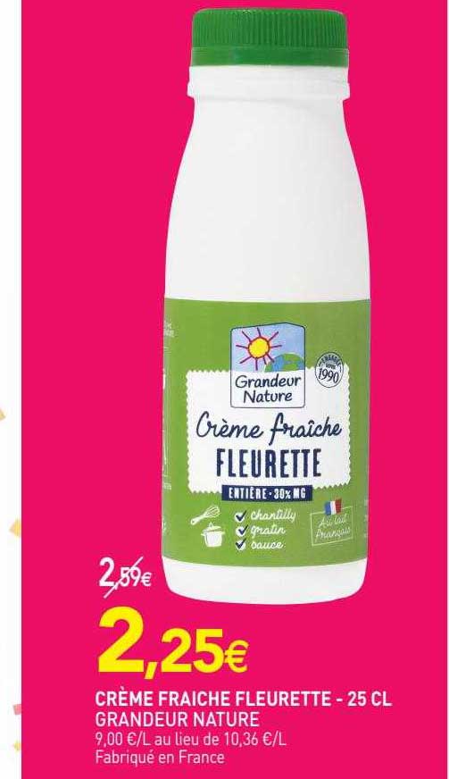 crème fraîche fleurette grandeur nature - 25 cl