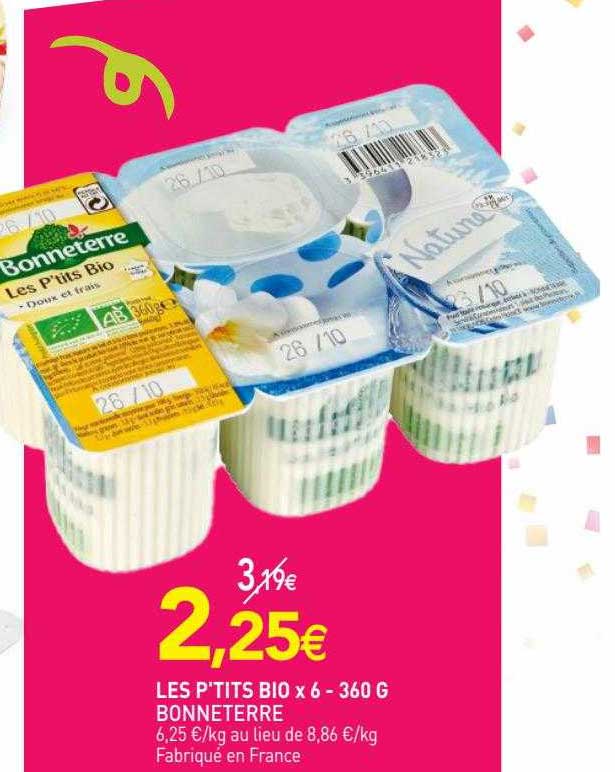 les p'tits bio x 6 bonne terre - 360 g