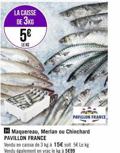 maquereau, merlan ou chinchard pavillon france