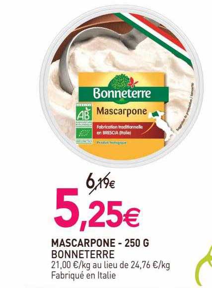 mascarpone bonne terre - 250 g