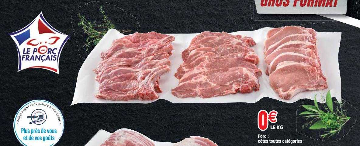 porc : côtes toutes catégories