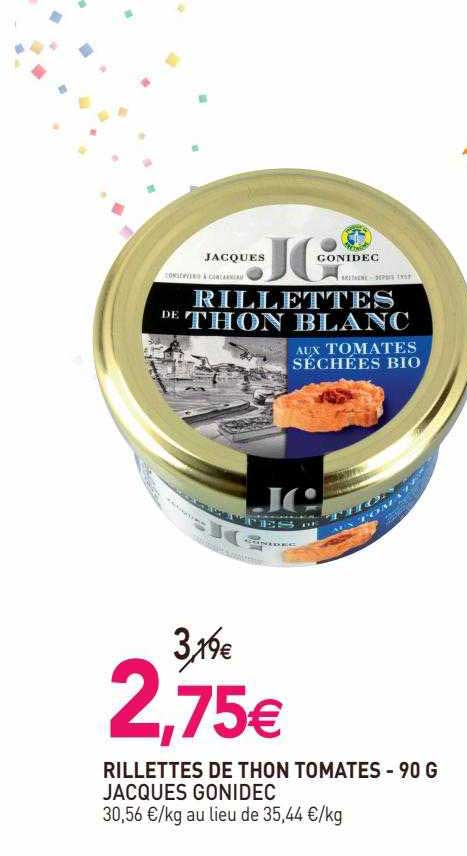 rillettes de thon tomates jacques gonidec - 90 g