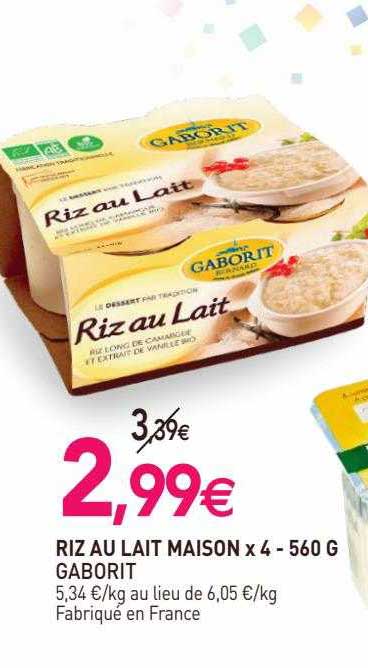 Riz Au Lait Maison X 4 Gaborit - 560 G