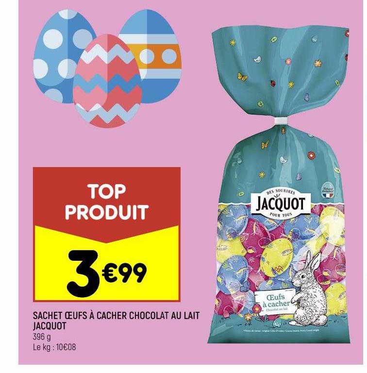 sachet œufs à cacher chocolat au lait jacquot