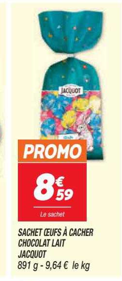 sachet œufs à cacher chocolat lait jacquot