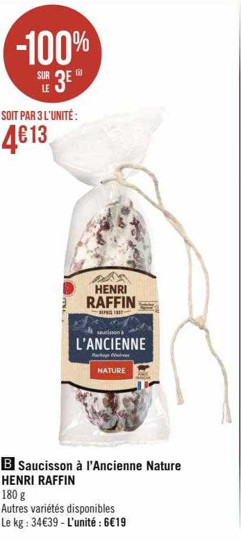 saucisson à l'ancienne nature henri raffin