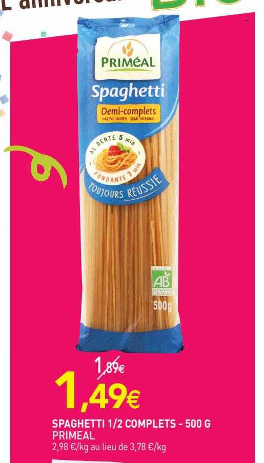 spaghetti 1-2 complets priméal - 500 g
