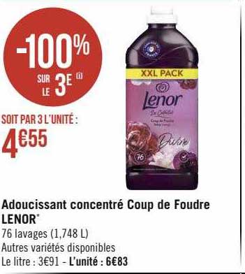 adoucissant concentré coup de foudre lenor