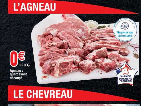 agneau : quart avant découpé